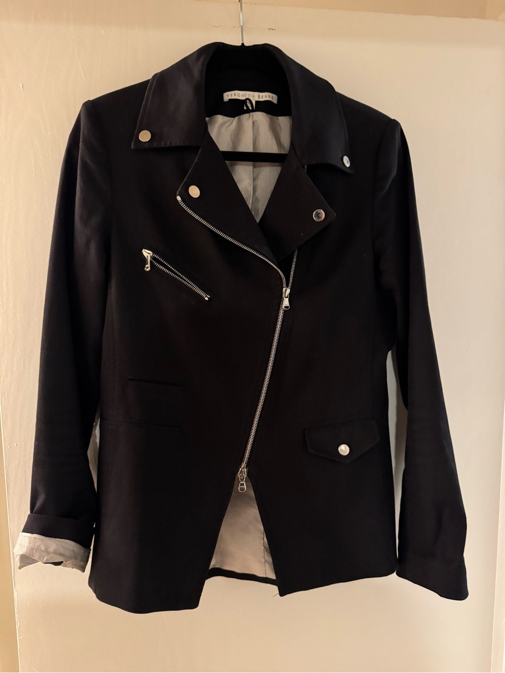 Veronica Beard Black Moto-Style Jacket